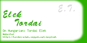 elek tordai business card